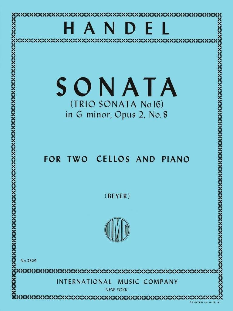 Sonata (Trio Sonata N. 16) In Sol M. Op. 2 N. 8